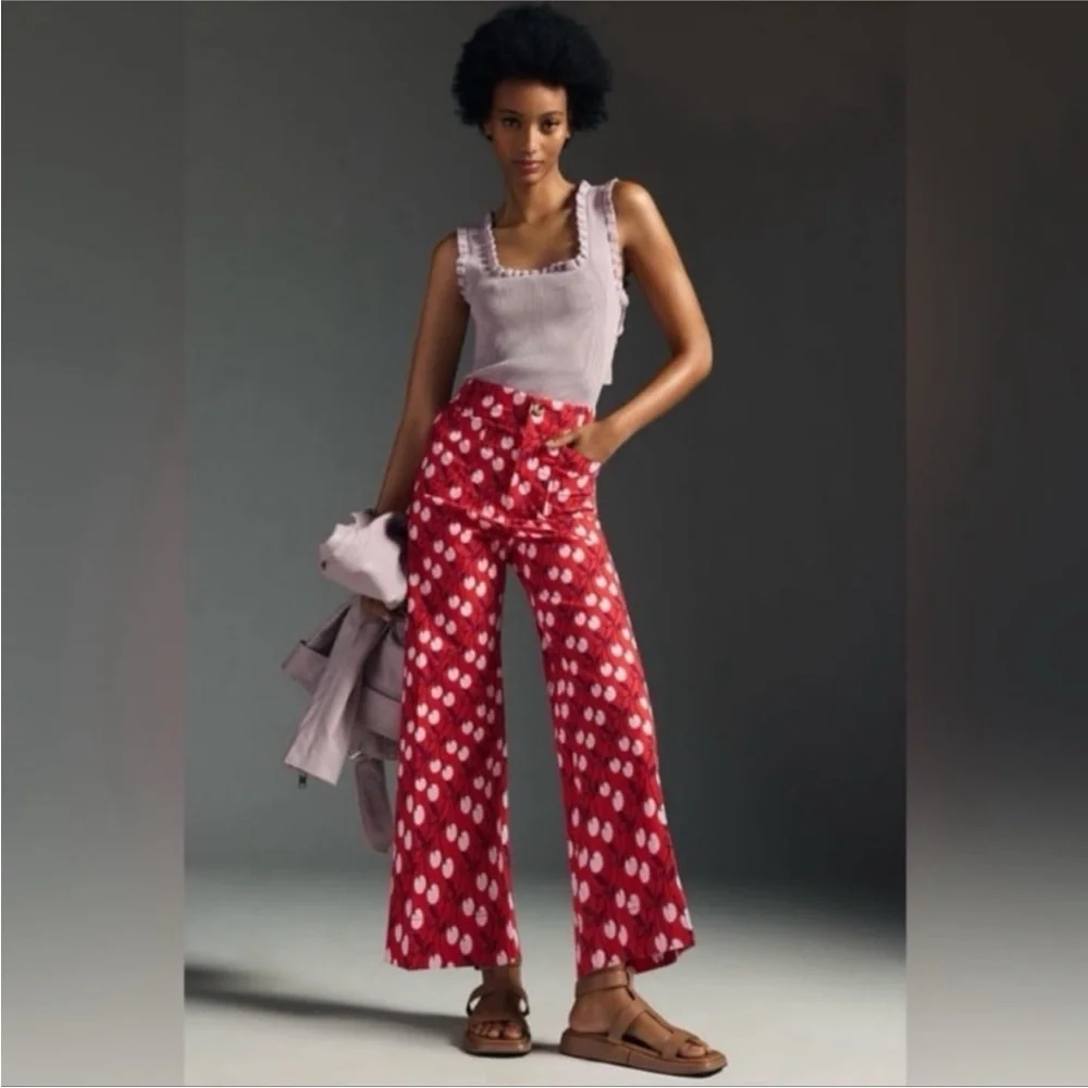 Maeve by Anthropologie The Colette Cherries Wide-Leg Pants - Picture 1 of 6